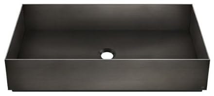 Gessi 316, Lavabo de sobremesa de acero inoxidable 600x400mm, 54606, Color: Metal negro cepillado PVD