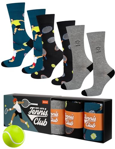soxo Sport Chaussettes Homme Fantaisie Cadeau Drole Chaussette Cadeaux Hommes Cadeau Idee 40-45 Tennis 3 Paires