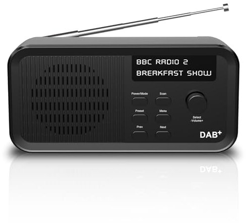 Radio DAB+ portable avec Bluetooth 5.1, radio numérique FM, radio de cuisine avec câble ou radio à piles, écran couleur 2,4, 60 préréglages, fonctions d'alarme, AUX, USB, prise casque