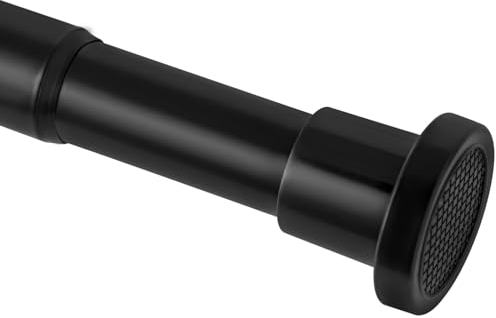 Barra Extensible para Ducha, Barra Telescópica Negra 73-224cm para Cabina de Ducha, Baño, Ventanas