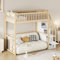 Zravenna Hochbett 90x200 mit Sicherheits-Aufbewahrungsleiter, Kinderbett Etagenbett mit Stauraumtreppe, Jugendbett Schrankbett, Bettgestell aus massivem Kiefernholz, Natur