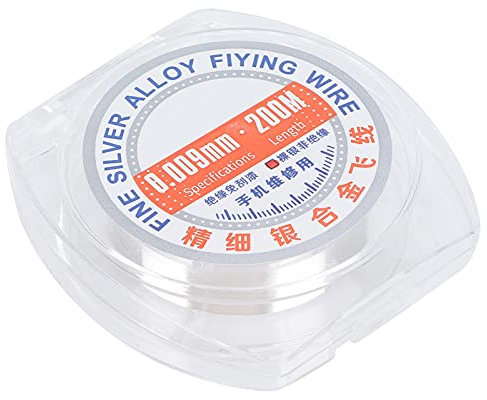 Fil à Souder, 200 Mètres de Fil D'Argent, Fil à Souder Super Fin, Fil à Souder en Argent, Noyau de Colophane, pour Réparation de Soudure de Carte Mère D' Digitales (0,009 mm)