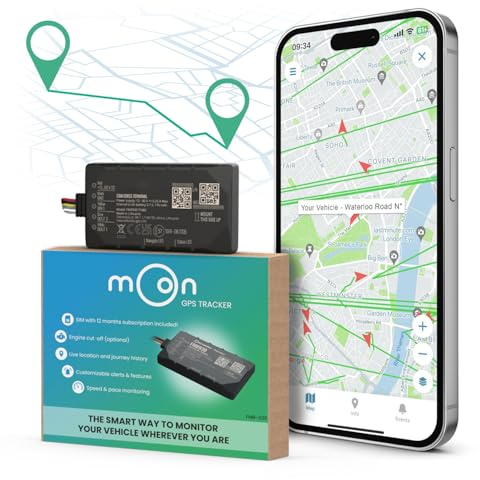 MOON GPS Tracker per E-Bike e Moto – Pronto all'Uso con abbonamento 12 Mesi Inclusi, Montaggio facile e Registrazione Veloce