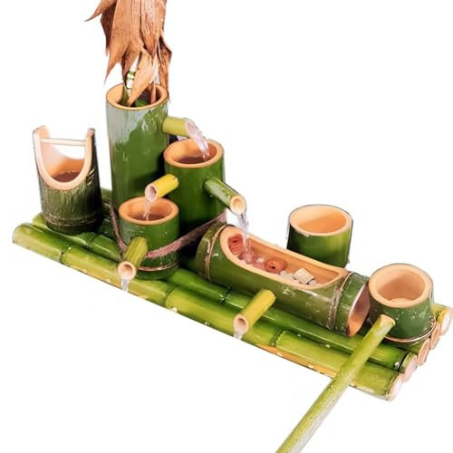 XYUERU Fontaine de Jardin en Bambou, Fontaine Zen Japonaise, décoration Feng Shui, for intérieur et extérieur, Jardin, pelouse(40cm)