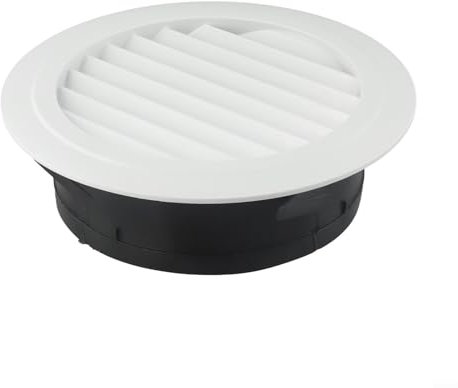 Ventilación interior de conducto con rejilla, ventilación redonda ajustable con malla de mosquitera con volumen de aire ajustable para tuberías de conducto, sistemas de aire acondicionado (200 mm)