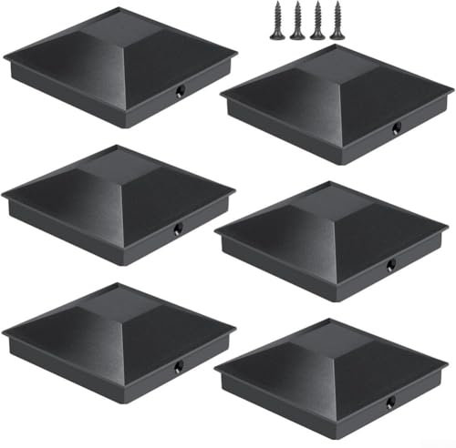 HpLive 6 tappi per pali con 12 viti, 3,5 x 3,5 pollici in plastica per pali in legno