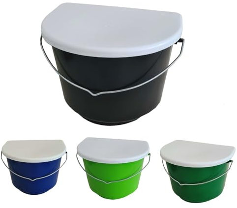 NETPROSHOP Stabiler Turniertrog Diana mit Deckel für Pferde - ideal für Turnierbox und Anhänger 34 × 25,5 × Höhe 24 cm, Farbe:Schwarz