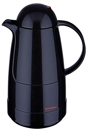 ROTPUNKT Isolierkanne 1L - Premium Kaffekanne Made in Germany I Hält bis zu 24 Std heiß I Warmhaltekanne für Kaffee und Tee (Christine 210, Black)