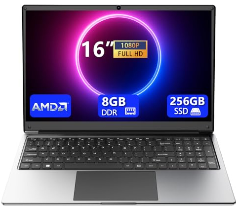 laptop 16-inch , 8GB DDR 256GB SSD portable laptop computer, expandable to 1TB, AMD A9-9400 Radeon R5 CPU up to3.2 GHz, Those who make payment must watch the video interface, webcam, slim laptops