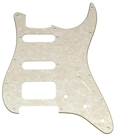 Musiclily Pro 11-Loch ST Gitarre Schlagbrett Pickguard Aged White Pearl