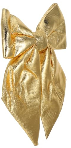 Toyvian Goldene Stoffschleife 26x19cm Große Weihnachtsbaumschleife aus Robustem Stoff Festliche Dekoschleife für Christbaumspitze und Weihnachtskranz Selbstgemacht Bastelbedarf für Party