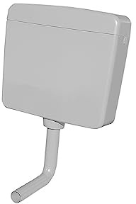 Belvit WC Spülkasten 3-9L - Aufputzspülkasten in Manhattan Grau geräuscharm & wassersparend, Wasserkasten Toilette mit Start-Stopp-Funktion, 3-fach Anschluss, Komplettset