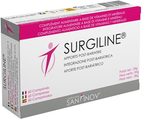 SANTINOV - SURGILINE - Comprimés Post Bariatrie - Sleeve Gastrectomie, by-pass, anneau gastrique - 2 complémentations en une : vitamines et minéraux + magnésium