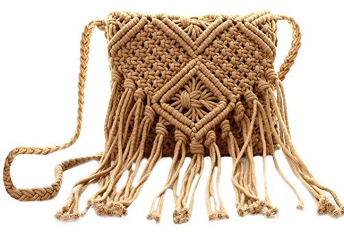 Aisi Millya Fringe Tassel Crossbody Shoulder Bag Straw Woven Handmade Boho Beach Travel Handbag for Women …