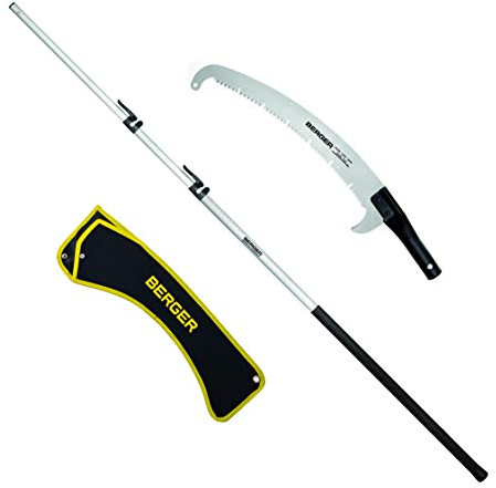 Berger ArboRapid Astsäge Set mit kompakter, 3-teiliger ArboRapid Teleskopstange und ArboRapid Aufsatzsäge 33 cm inkl. Sägetasche