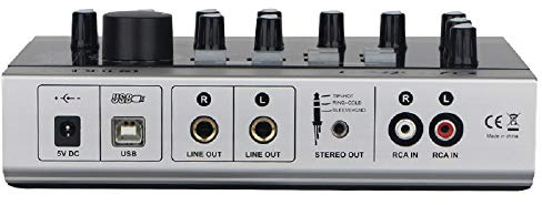 Alctron USB ljudinspelningsgränssnitt, USB-ljudkort mikrofon extern förstärkare med RCA-kabel för mobiltelefon bärbar dator