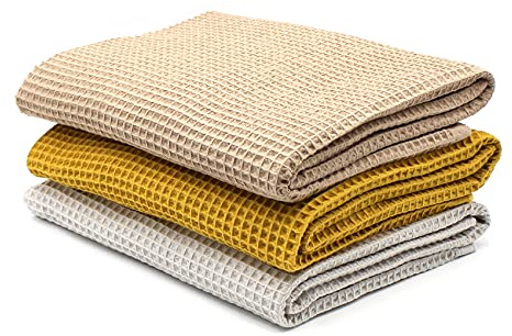 VmG-Store 3 x våffelpiké-set om vardera 0,5 m x 1,5 m, våffeltyg, 100 % bomullstyg, Tex Standard 100 (set 10, set om 3)