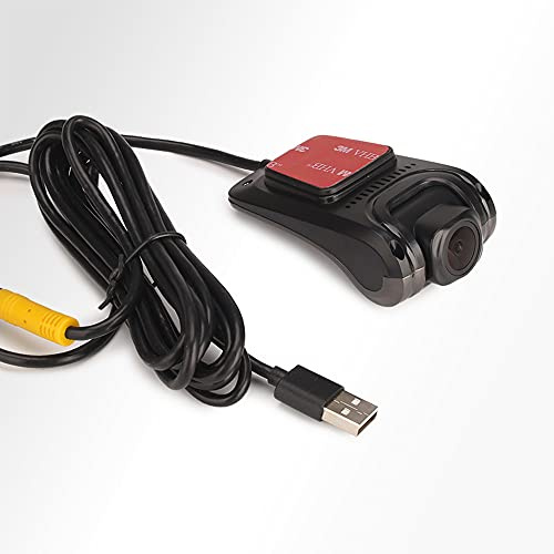 ERISIN HD 1080P 150° Gran Angular Mini Dashcam para Coche Dashcam USB Impermeable Grabadora DVR para Coche Visión Nocturna Cámara Frontal para Android Car Radio CD Player