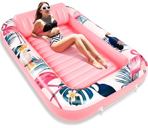 Subtail Lilo Pool Inflatables - Inflatable Pool Floats - Tropical Style Pool Inflatable - Large Pool Inflatables for Kids and Adults - Inflatable Tanning Pool - Sunbathing Pool（180 * 120Cm）