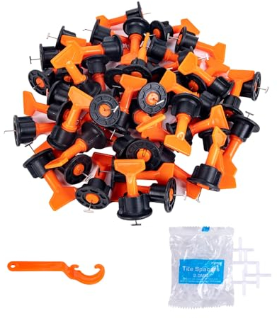 50pcs Tile Leveling System 2mm + 100 Tile spacers 2mm,Tile spacers and levellers,Tile Spacers with 2mm Gap Spacers,Tile Installation Tools for Floor and Wall Tiles