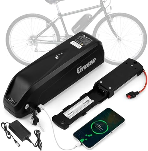 Batería Ebike 48V 15AH, Batería Bicicleta Electrica Litio para Motor 1000W 750W 500W 350W 250W, con Puerto USB, Cargador, Placa Base 5 Pin y Célula Grado A