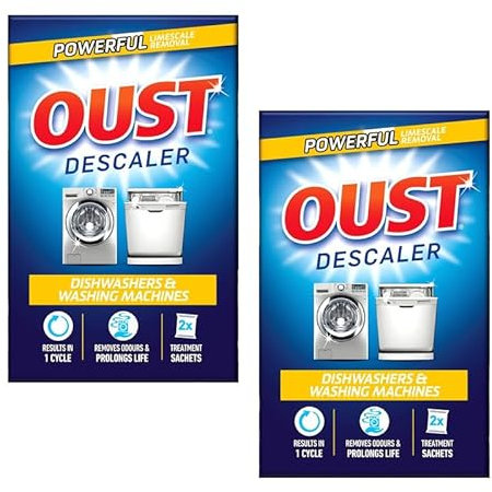 Oust Dishwasher Cleaner and Washing Machine Descaler - Powerful Washing Machine Cleaner For Deep Cleaning - Effectively Dishwasher Cleaner Deep Clean And Refreshes Washers, Pack 2 + Cheeroo Magnet