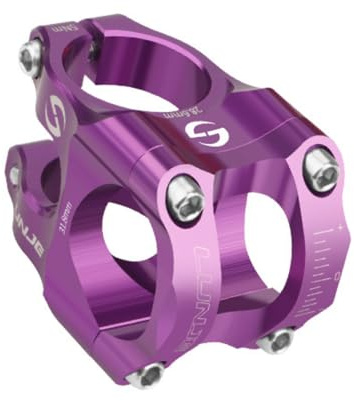 SUBORAWOS Attacco manubrio 31,8, 35 mm, manubrio per mountain bike, manubrio corto, in lega di alluminio, per mountain bike, bici da corsa, MTB, BMX (viola)