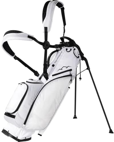 Sun Mountain Eclipse 2.5 LS Sac de golf léger avec support 4 voies pour homme – 8 poches, système à double sangle X, base de compression compatible avec chariot électrique et push, modèle 2025 – Blanc
