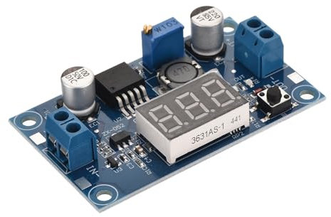 sourcing map DC-DC Buck Converter Voltage Regulator Adjustable Buck Module LM 2596 with LED Display Voltmeter 4-40V to 1.25-37V 3A 1 Pcs