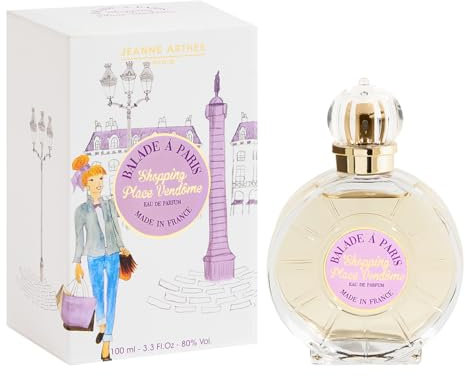 JEANNE ARTHES - Eau de Parfum Femme French Way Of Life - Passeggiata a Parigi - Shopping Place Vendôme - Fruité & Floral - Noce di cocco e vaniglia - Made in France à Grasse - Regalo da donna - 100 ml