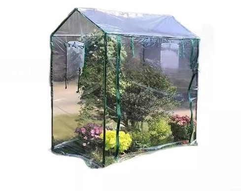 Invernadero portátil con puerta enrollable, invernadero de tomate con cubierta reforzada y marco para jardineros domésticos y aficionados (130 x 90 x 150 cm)