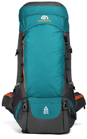 DEIUOGE 65L Backpack Hiking Backpack Waterproof Rucksack with Rain Cover Large Camping Bag Rucksack for Men Women Lightweight Backpacking for Travel Ski Cycling Climbing Mountaineering