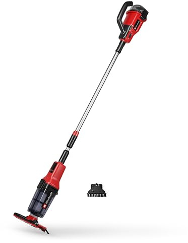 Einhell Aspiratore per piscina a batteria GE-PV 18/42 Li T-Solo PXC (18V, vano batteria impermeabile, piastra 32 cm, telescopico fino a 220 cm, filtro, con accessorio piccolo, batteria non inclusa)