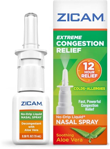 Zicam Extreme Congestion Relief No-Drip Nasal Spray with Soothing Aloe Vera, 0.5 oz