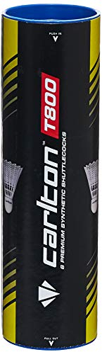 Carlton Badmintonball Tournament T800, Weiß – Blau, mittelschnell (77 Grains), für Junioren und Vereinsspieler (1x6er Dose)