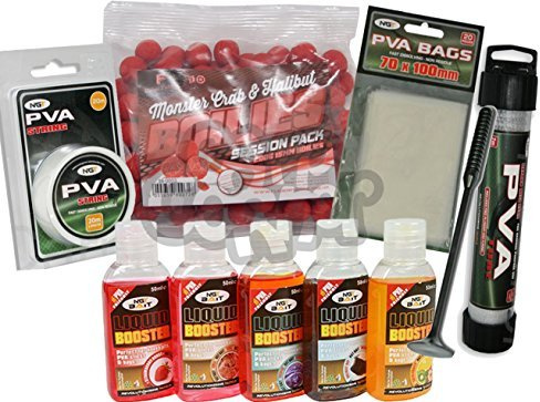 Carp Fishing PVA Set & 5 Liquids Tube Plunger + 7M String + Bags