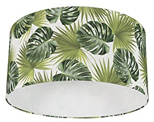 QAZQA Modern Baumwolle Baumwoll-Lampenschirm Blattdesign Rund 50I50I25 - Leaf,