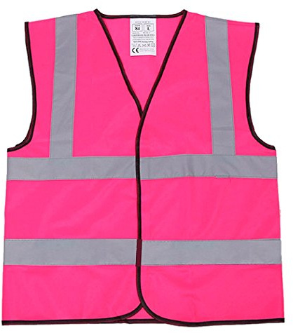 Pink Child's Hi Visibility Safety Vest with Reflective Bands 3 Sizes from 5-11 Years (Med 6-8 Years)