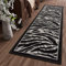 TAPISO Dream Teppich Läufer Flur Brücke Modern Zebra Streifen Tier Muster in Creme Grau Schwarz Korridor Wohnzimmer ÖKOTEX 60 x 100 cm