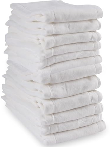Prefold Cloth Diapers - Premium Cotton, Fasoar 3 Ply Environmental Friendly Baby Washable Diaper Covers for Babies to Toddlers Multi-Use (10-35 lbs) 12 Count