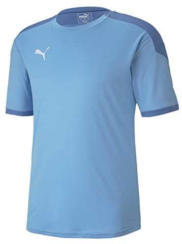 PUMA Teamfinal 21 träningströja t-shirt för män, Teamlight Blå/Blå Yonder, L