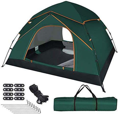 GEEDIAR Automatic Pop Up Tent for 3-4 Person,Upgraded Camping Tent Waterproof & UV Protection Instant Portable Dome Tent with Carrying Bag for Family Camping Hiking
