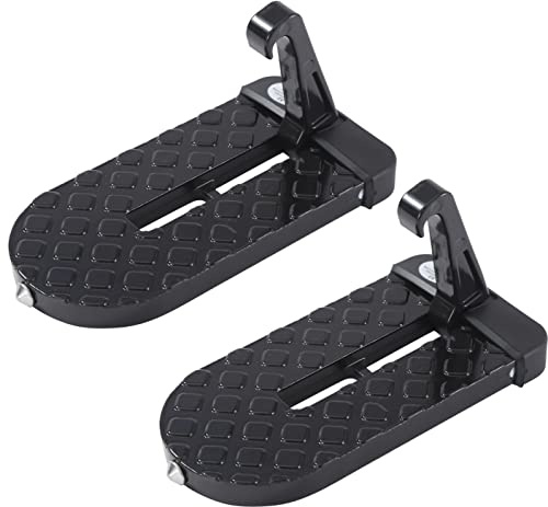 TOPWAY Pédale Pliante de Pied de Porte de Voiture 2 Pièces, Capacité de Chargement Maximale 100 kg, Crochet de Loquet de Repose-Pieds de Marchepied de Porte de Voiture Pliable Multifonctionnel
