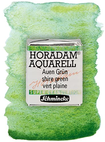 Schmincke – HORADAM® AQUARELL, Super Granulation, 14 933 044 Auen Grün, 1/2 Näpfchen, sehr stark granulierende Farbtöne, feinste, supergranulierende Aquarellfarben