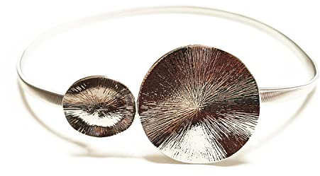 Torostra Damen Metall Stretch Elastischer Taillengürtel Mode Dünne Gürtel für Kleid, Großer kleiner Kreis in Silber, Medium