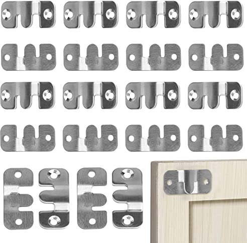TONAUP Bilderrahmen Aufhänger, 20 Stk Ineinandergreifender Bildaufhänger, Schwerlast Foto Rahmen Hänge Haken Möbelverbinder für Home Office Foto Bild Gemäld Anzeige Kunstgalerie Wandhalterung