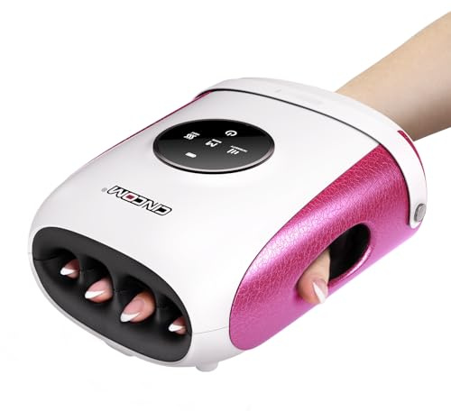 CINCOM Hand Massager with Heat and Compression, Finger and Palm Massage Machine for Pain Relief, Arthritis and Improved Circulation, Gifts for Women, Cordless and Rechargeable (White)