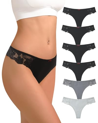 Lot 3/6 String Tanga Femme Sexy Chic Bikini Coton Tanga Dentelle Culotte Papillons Hipster Confort Panties