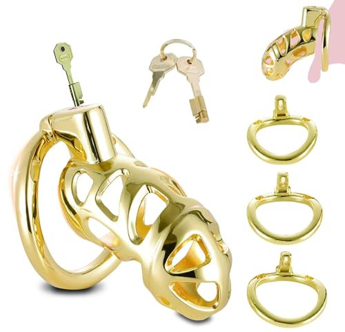 ZWFUN Keuschheitskäfig für Herren Keuschheitsschloss CB Metall Chastity Cage Male mit 3 Cockringe Edelstahl Peniskäfig Cock SM Penis Bondage Gerät Keuschheit Sexspielzeug für Männer