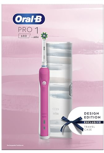Oral-B Pro 1 680 Electric Toothbrush Design Edition Rechargeable Pink with White case